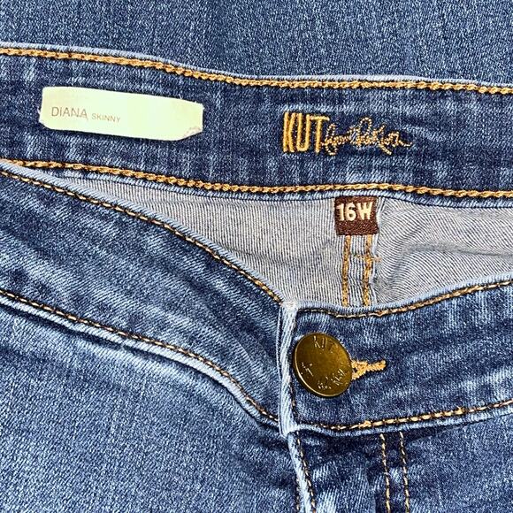 KUT from the Kloth Diana Skinny Jeans Size 16W Mid-Rise Stretch Medium Wash - Picture 6 of 9